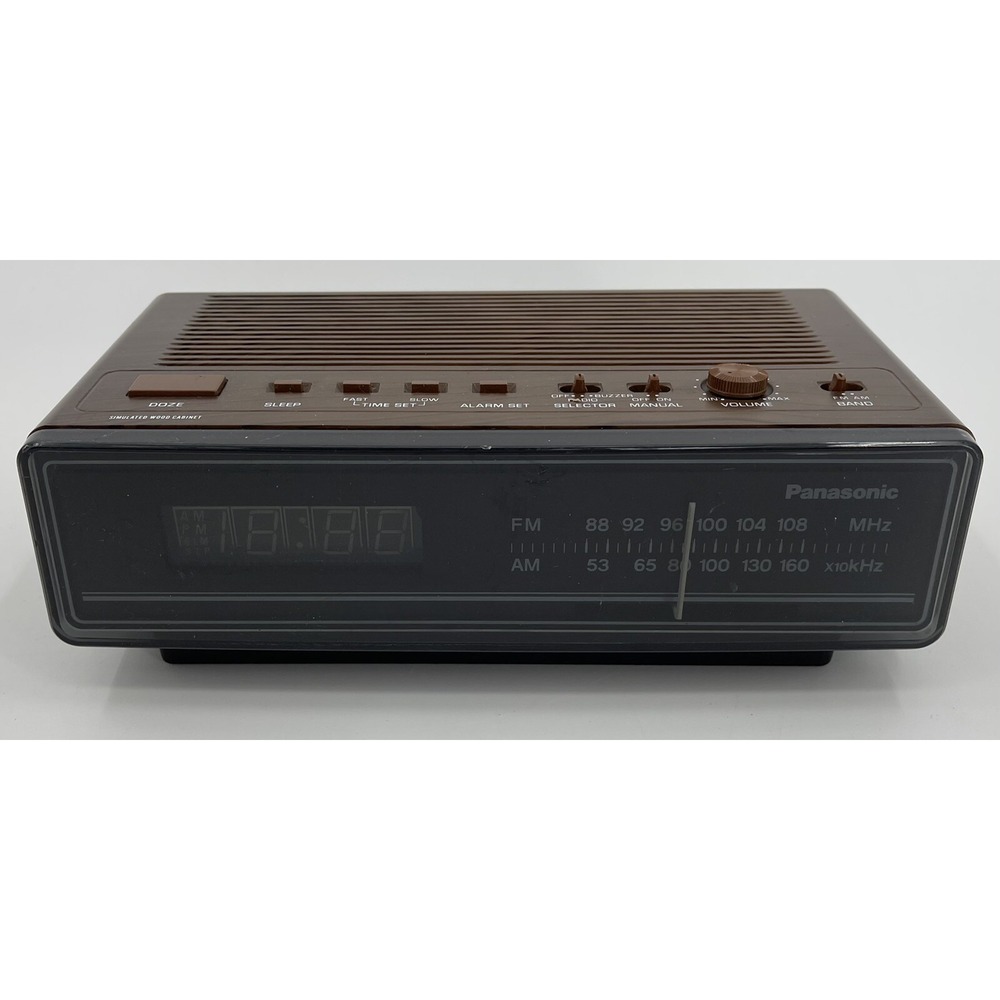 Vintage‎ PANASONIC Alarm Clock Radio AM/FM LED Digital Wood Grain RC-65 Works